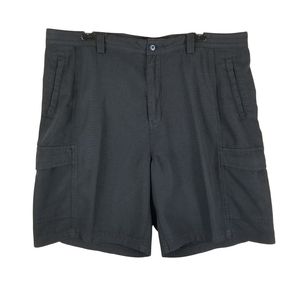 Tommy Bahama Cargo Shorts Mens 40 Black Relaxed Tencel Cotton Ribbed Textured